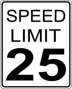 límite de velocidad 25 km