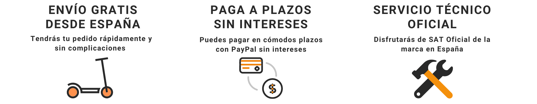 Kugoo Spain te ofrece envío gratuito, servicio técnico oficial y pago a plazos sin intereses